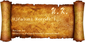Ujfalusi Kornél névjegykártya